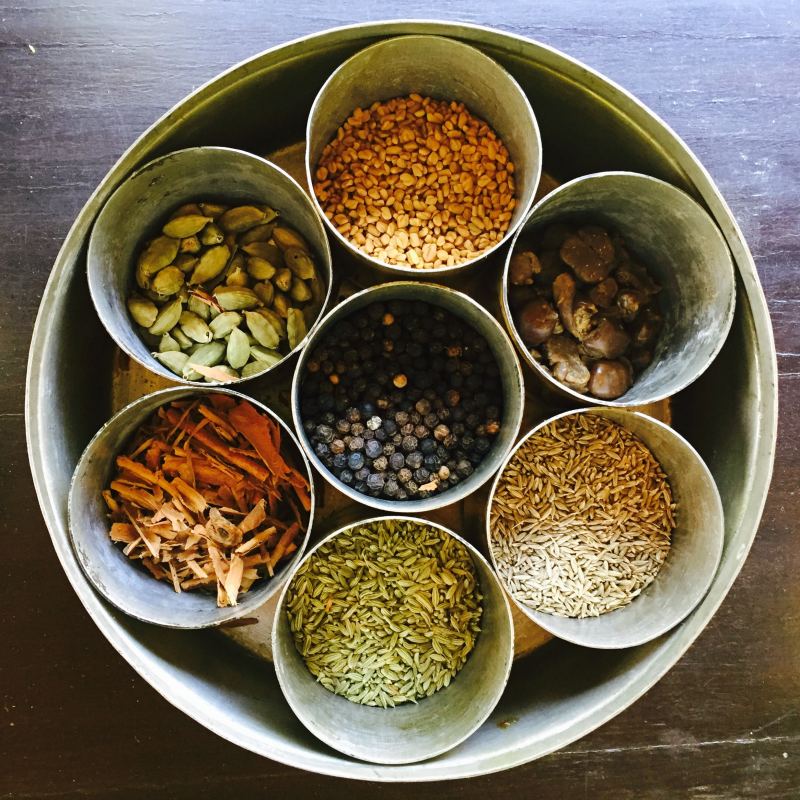 a bowl of food on a table