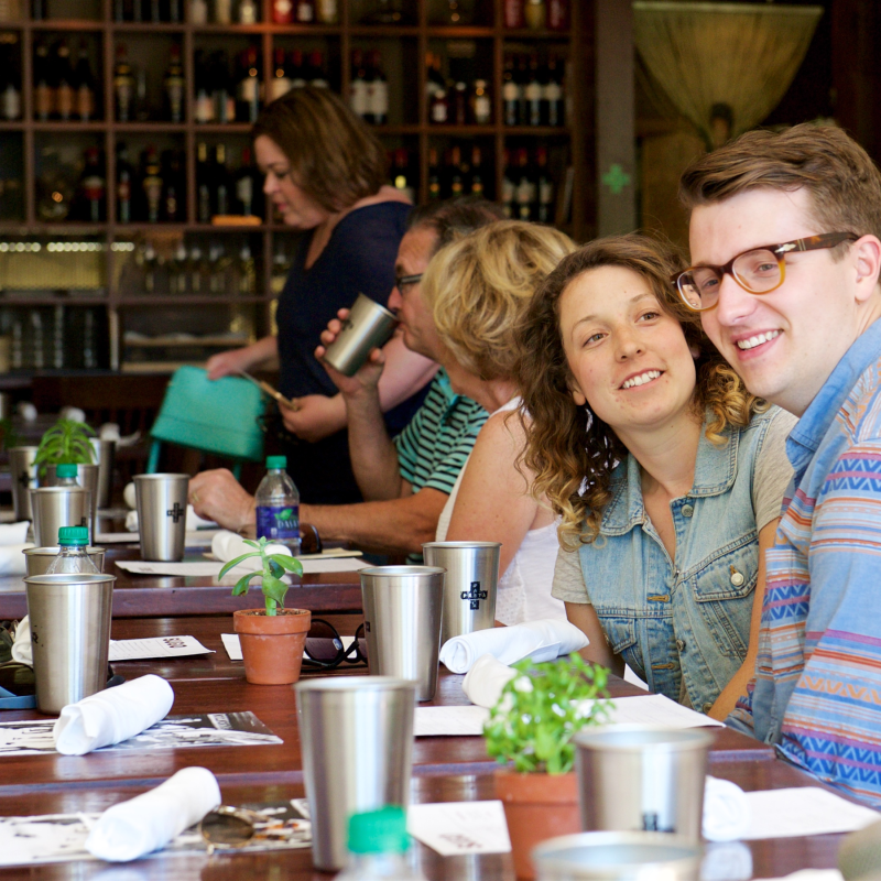 people at a restaurant table