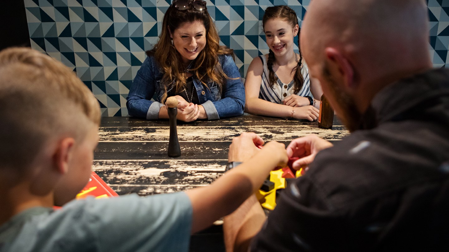 a family playing Alberta Food Finder