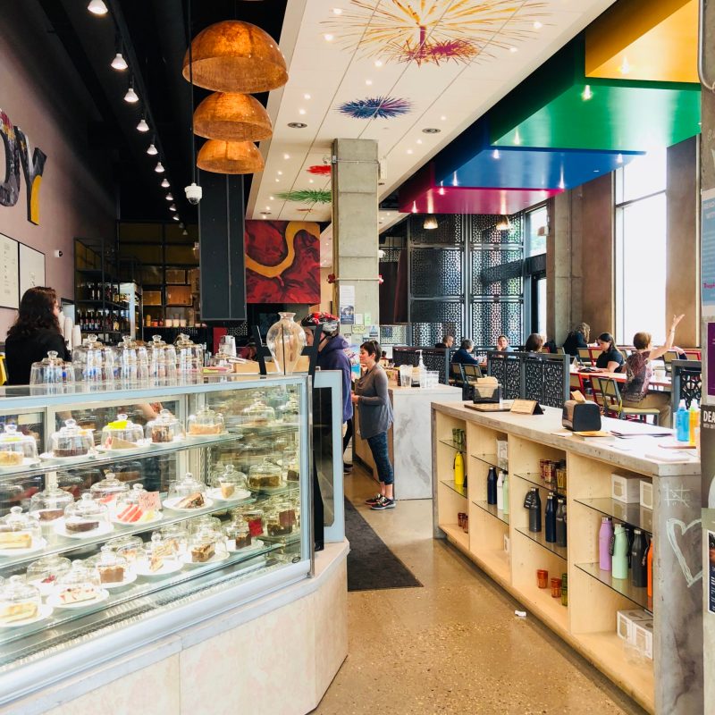 interior of a large coffee shop