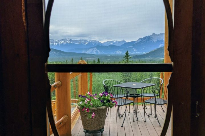 a bicycle in front of a window