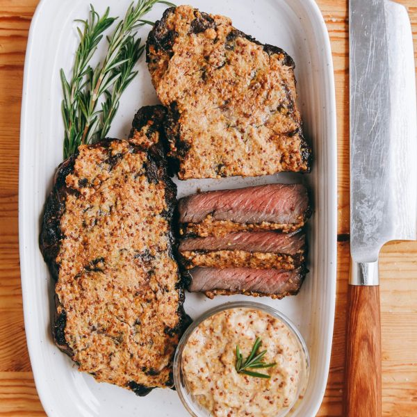 a plate full of steak