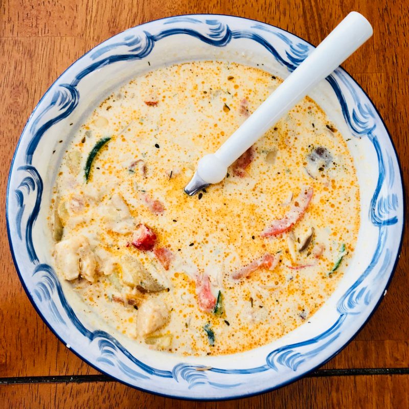 chowder on a table