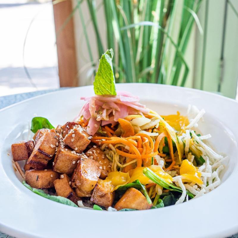 a plate of food on a table
