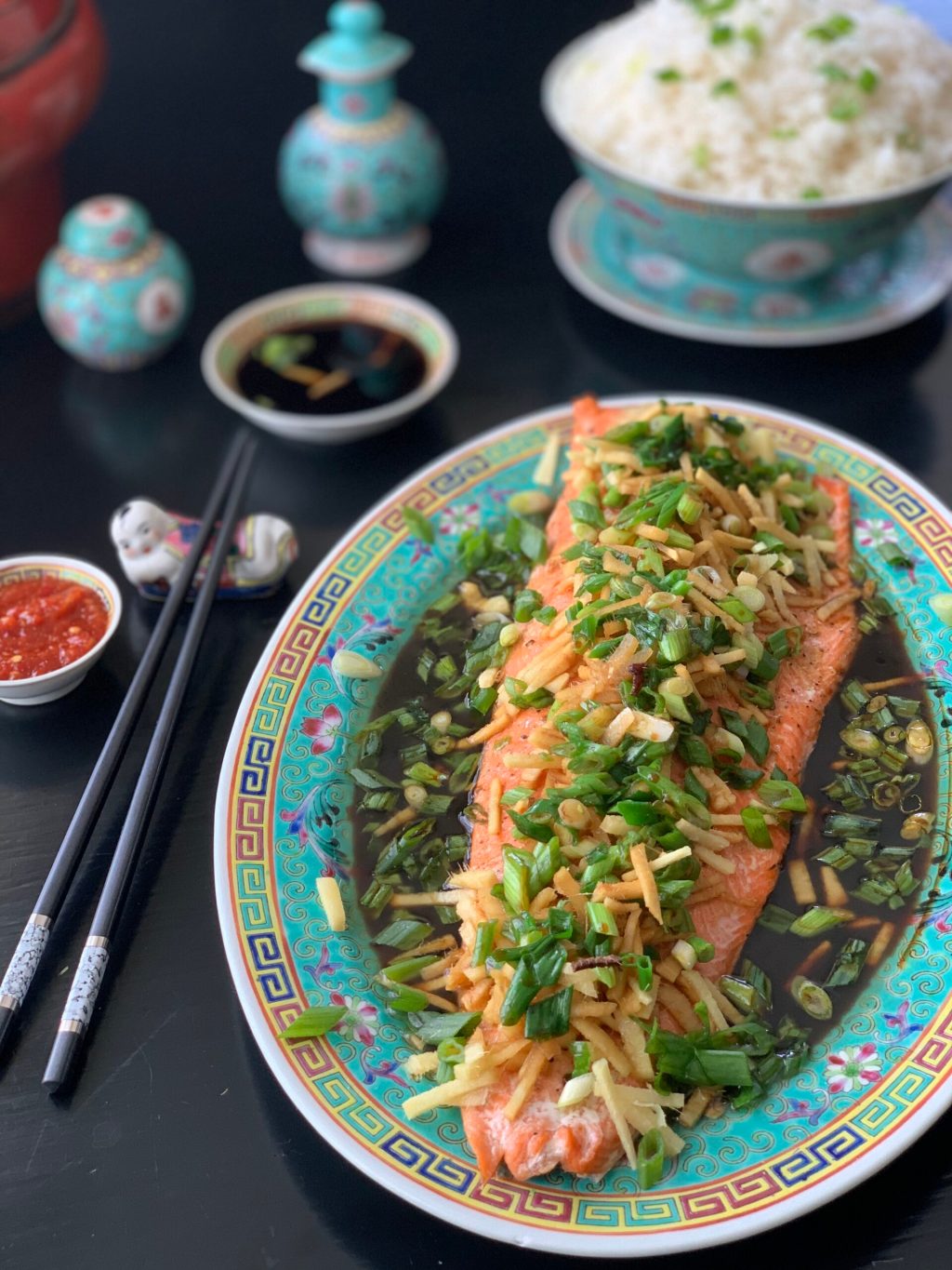 a plate of food on a table