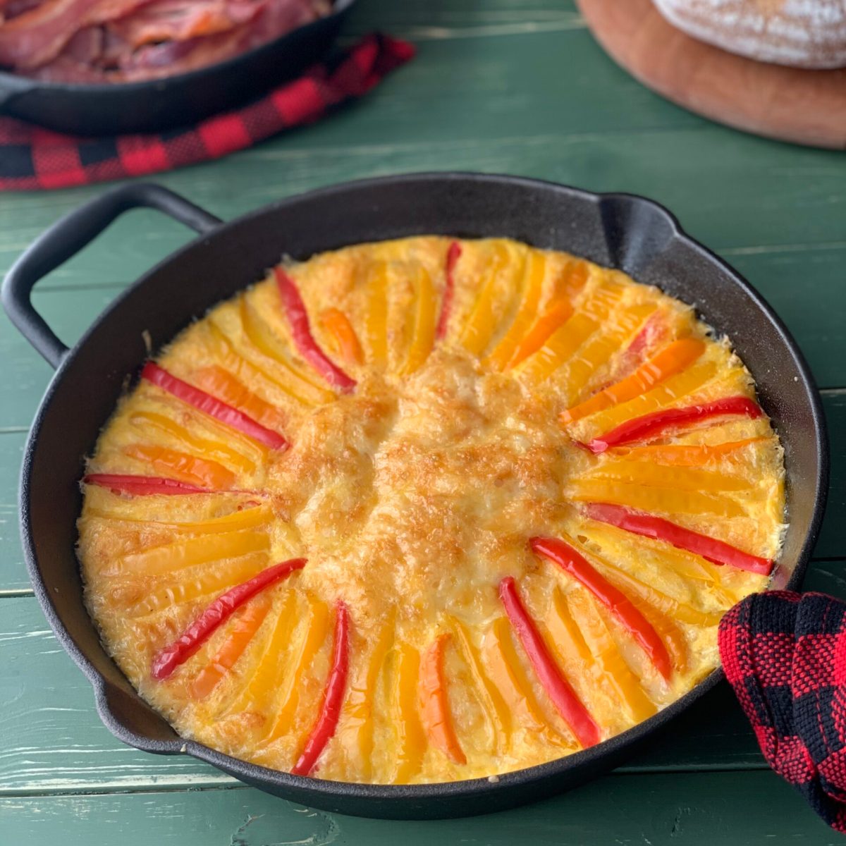 eggs in a pan on top of a table