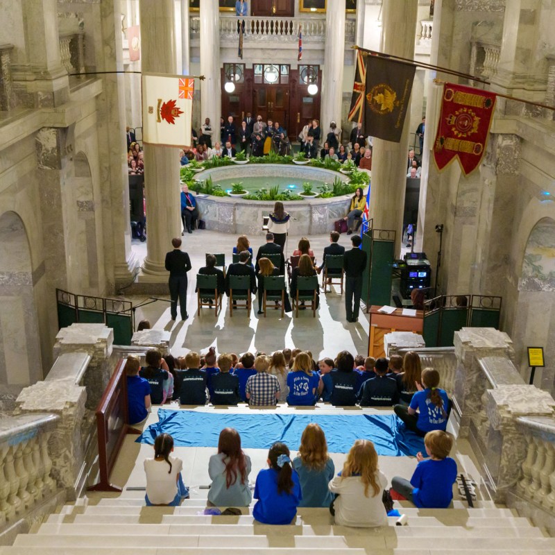 a group of people performing on a counter