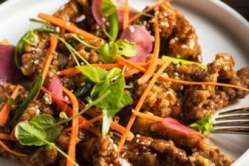 a plate of food on a table