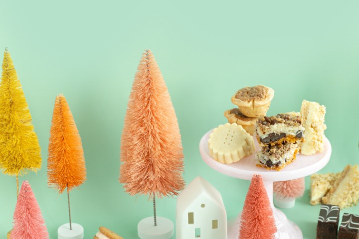 a display of holiday baking