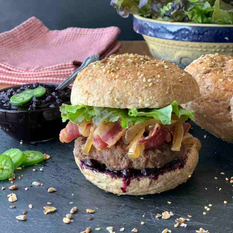 a sandwich with meat and lettuce